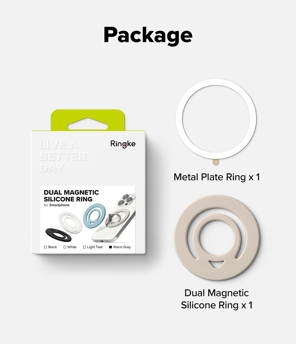 Anillo Magnético Silicona Dual Ringke Warm Gray