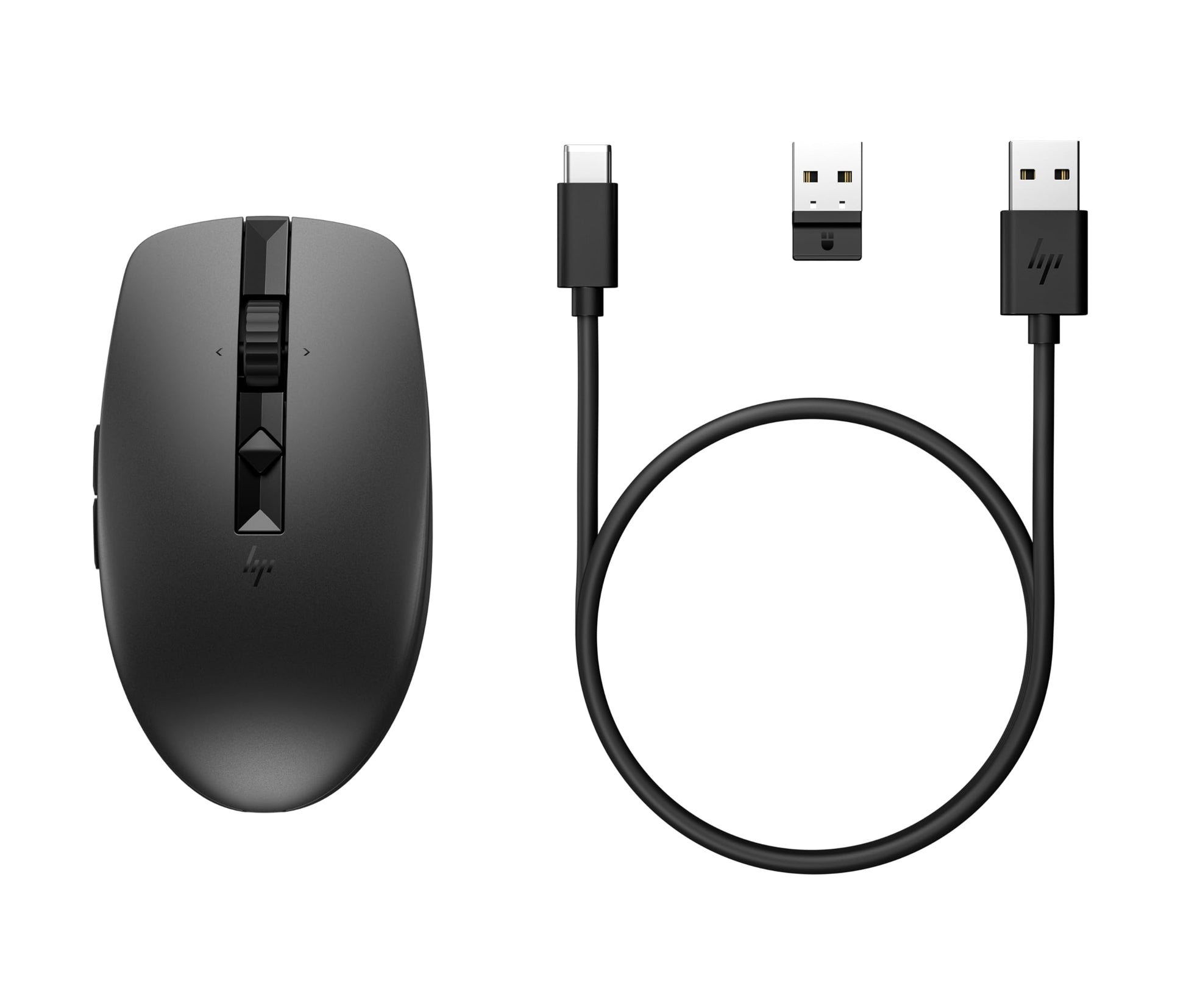 HP Mouse Silencioso Recargable 710 Negro, Inalámbrico, Recargable, Ambidiestro, Botones Programables, Compatible con Mac, Windows, Chrome, Negro (6E6F2AA)