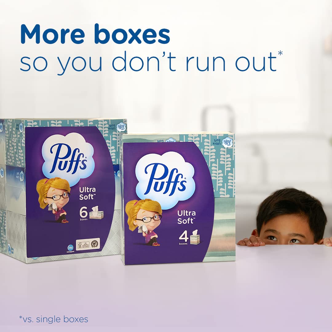 PUFFS Ultra suave tela facial no loción, blanco, 48 unidades