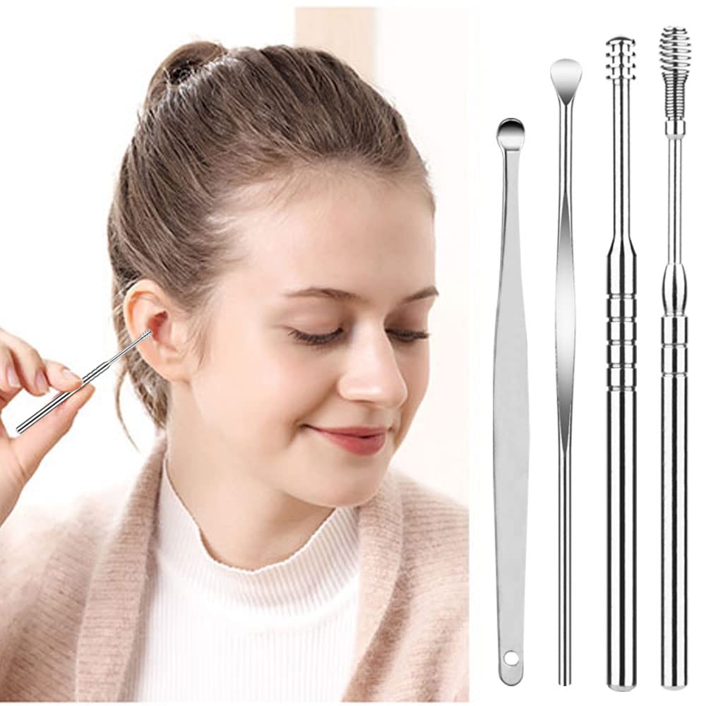 Kit de eliminación de cera del oído,limpiador de oídos,juego de cucharas para orejas,Hermosas y compactas, fáciles de limpiar, herramientas para el cuidado de los oídos fáciles de usar.