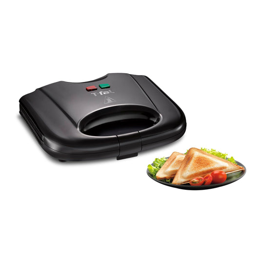 Sandwichera T-fal Negra con Recubrimiento Antiadherente para 2 Porciones