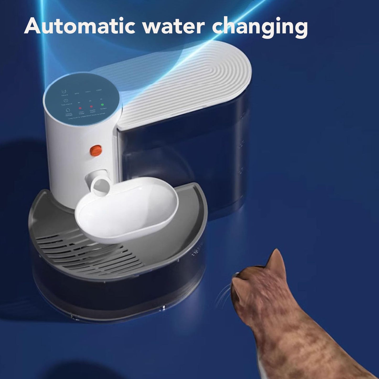 Fuente de Agua Inteligente para Mascotas, Dispensador Automático de Agua para Mascotas de 3 litros, Fuente de Agua Inalámbrica USB de 9,92 Pulgadas para Verter sobre Gatos,