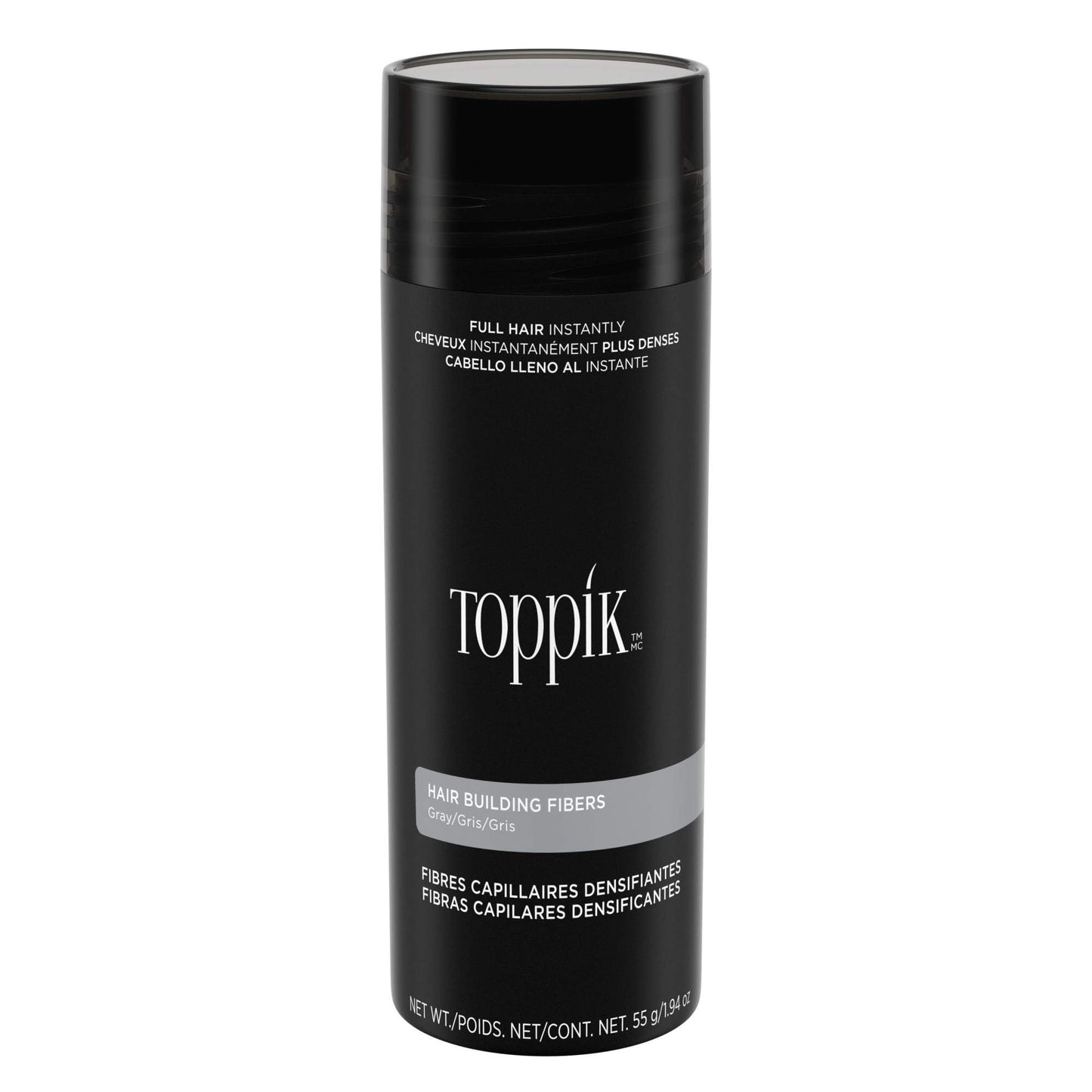 TOPPIK Fibras de construcción de pelo, Gris, 1.94 oz.