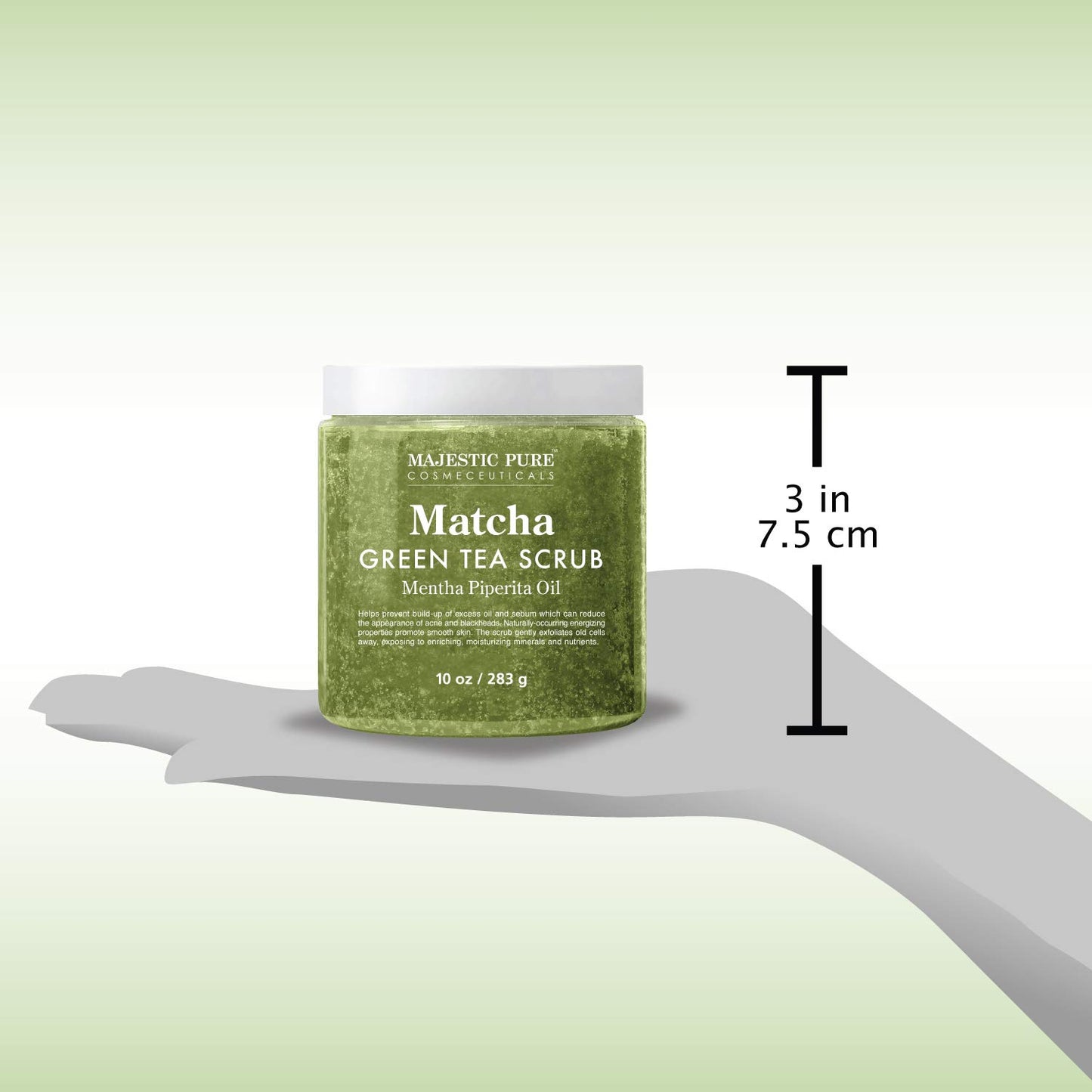MAJESTIC PURE Matcha Green Tea Body Scrub for All Natural Skin Care - Exfoliating Multi Purpose Body and Facial Scrub Moisturizes and Nourishes Face and Skin - 10 oz - Great Gift for Her