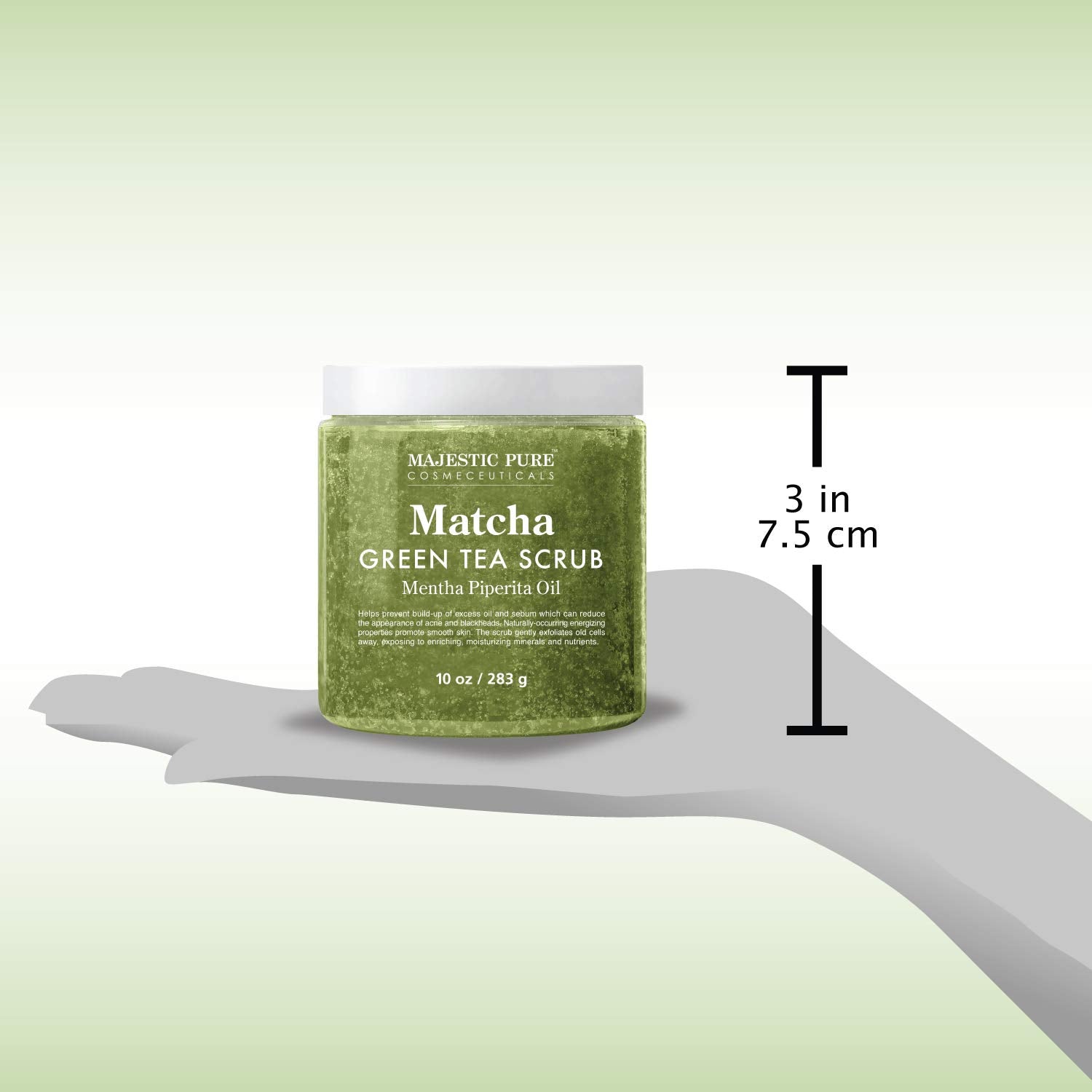 MAJESTIC PURE Matcha Green Tea Body Scrub for All Natural Skin Care - Exfoliating Multi Purpose Body and Facial Scrub Moisturizes and Nourishes Face and Skin - 10 oz - Great Gift for Her