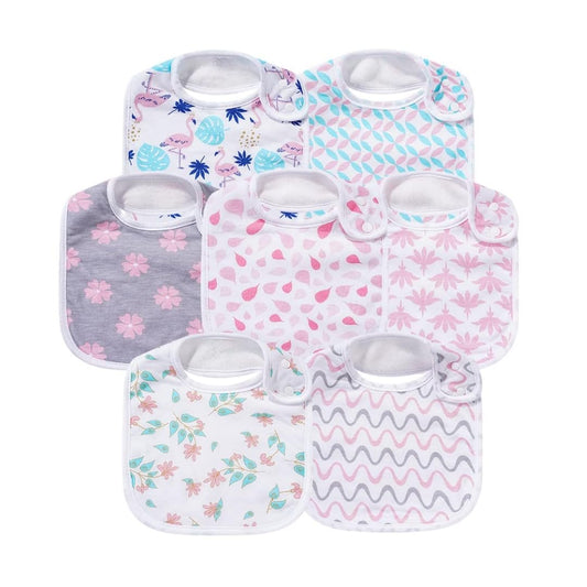 Baberos de Algodón Absorbentes Gelisite Blanco Pack de 7 para Bebé