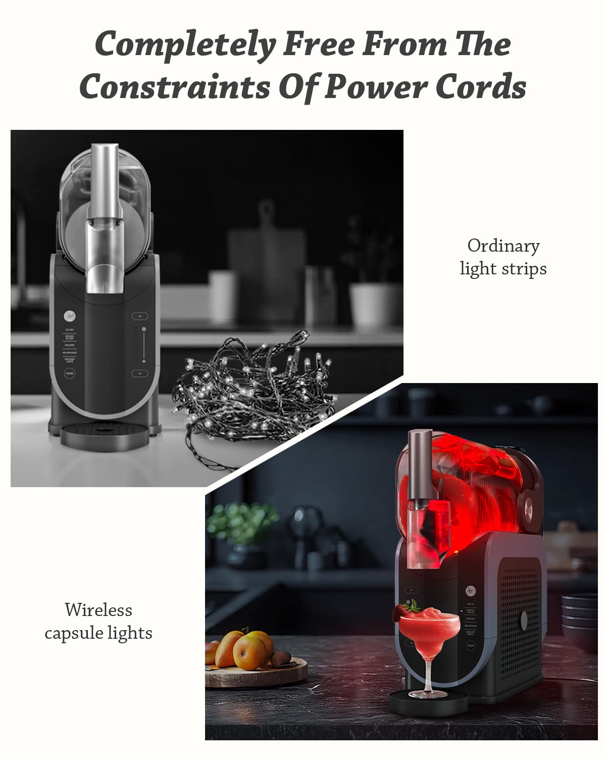 Luces LED de cápsula para Ninja Slushi FS301/FS300, sin instalación, 13 colores y 4 modos, diseño de tamaño de tapa de botella para accesorios de máquinas de Slushi, paquete de 2