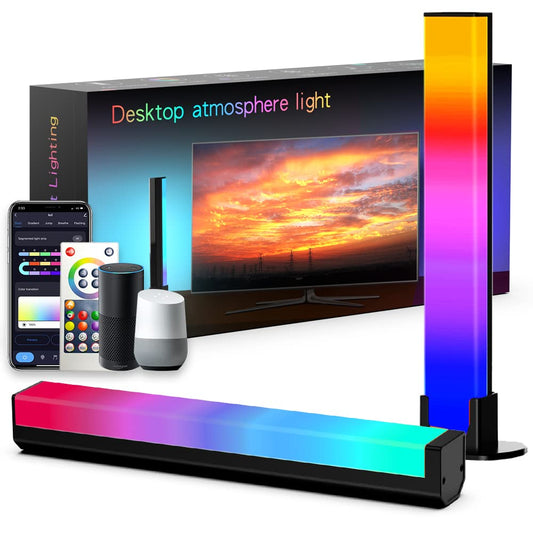 Barra de Luz Led Color Por Voz Compatible Alexa RGBWIC Luces Led TV Con Aplicación Y Control de Voz, Soporte Multimodo Para Sincronización de Música,Luces de Juego Para TV/PC,juegos,dormitorio