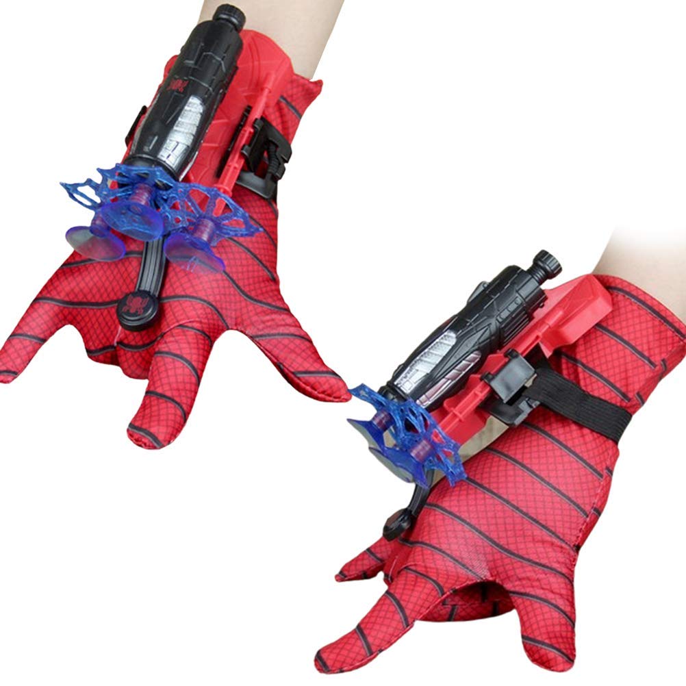 keivon - Guantes de araña para hombre, disparador de telaraña, para niños, juguete de juguete de juguete de plástico para cosplay, héroe, lanzador de películas, divertido para decorar niños