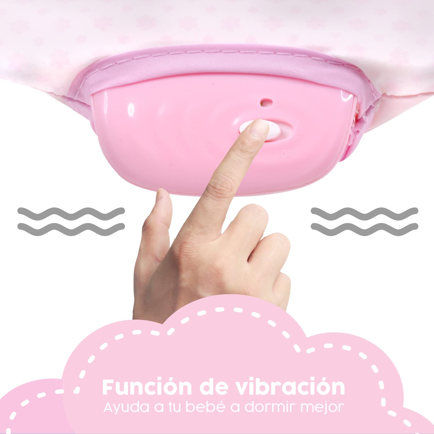 Little Monkey Silla Vibradora Mecedora para Bebe Barra con Juguetes Arnes de Seguridad de 3 Puntos Patas Antideslizantes Portatil Bouncer para Bebe en Etapa de Desarrollo Silla Mecedora con Vibracion