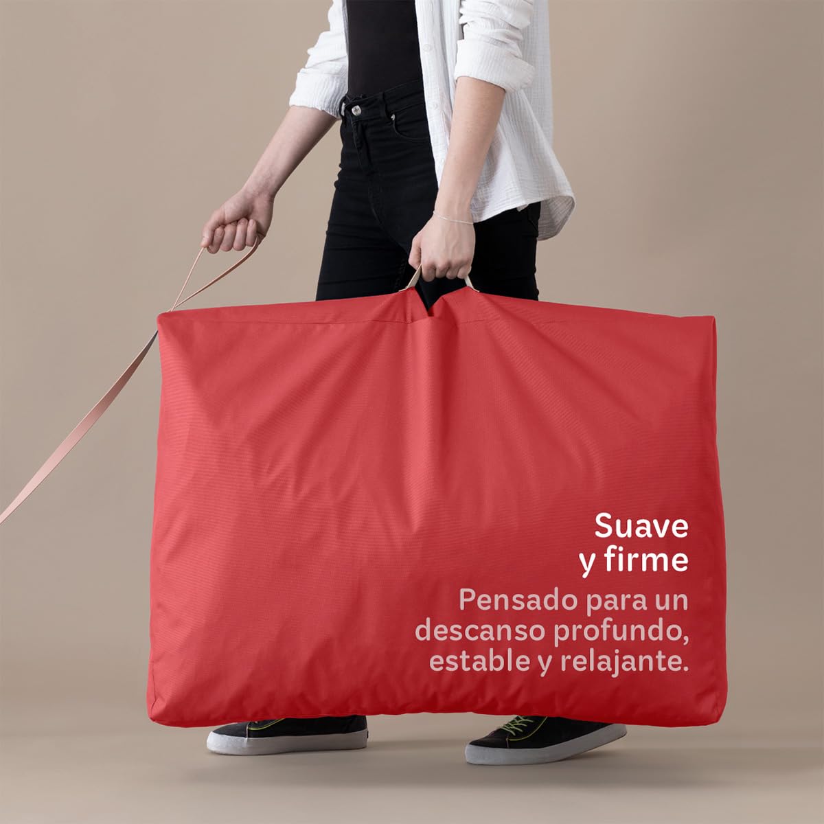 Cama Antiestrés de Foam Esquimal Rojo para Perro y Gato Grande Lavable
