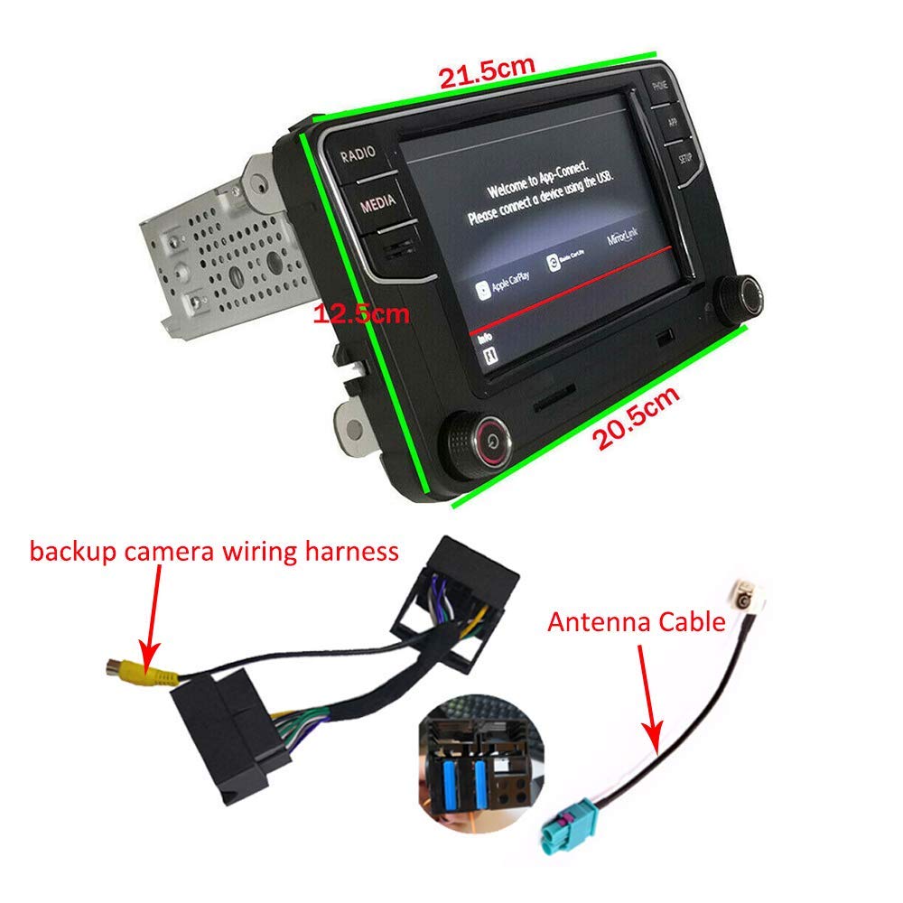 SCUMAXCON Estéreo para Coche Carplay Android Auto MIB2 RCD360 Pro Bluetooth RVC USB Pantalla Táctil de 6.5" para VW Jetta Golf Tiguan Passat Caddy EOS Passat Touran CC