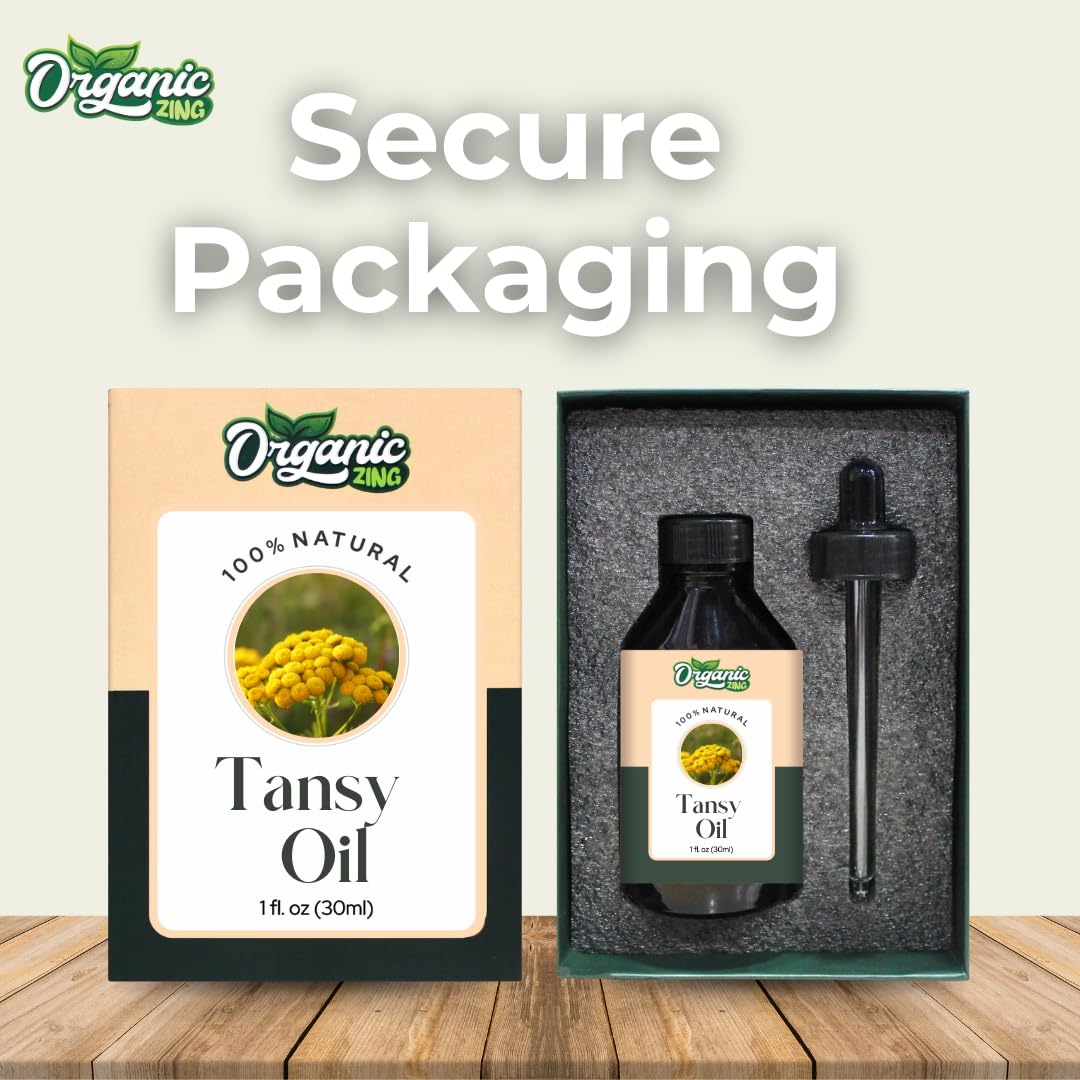 Organic Zing Tansy (Tanacetum Vulgare) Oil | Pure & Natural Steam Distilled Essential Oil for Aroma, Diffusers, Skincare & Haircare - 30ml/1.01fl oz