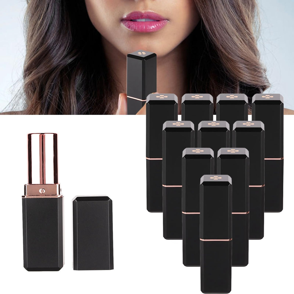 10pcs Contenedor de Labiales, Mini Contenedor de Labial, DIY Tubo de Brillo Labial Vacio, Tubos para Labiales Vacios, Tubo de Lapiz Labial