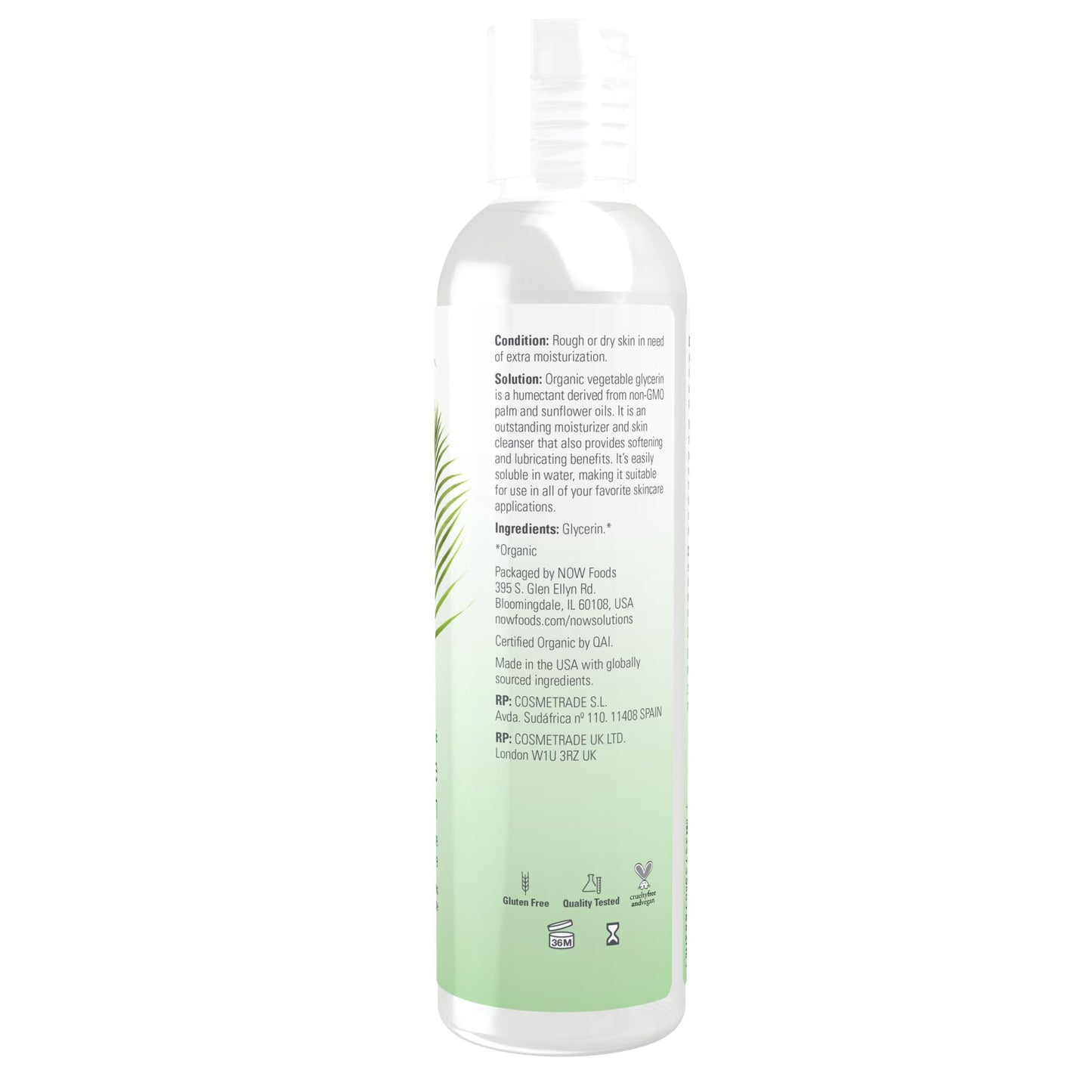 NOW Foods - Glicerina Vegetal Orgánica - 8 oz. fl.