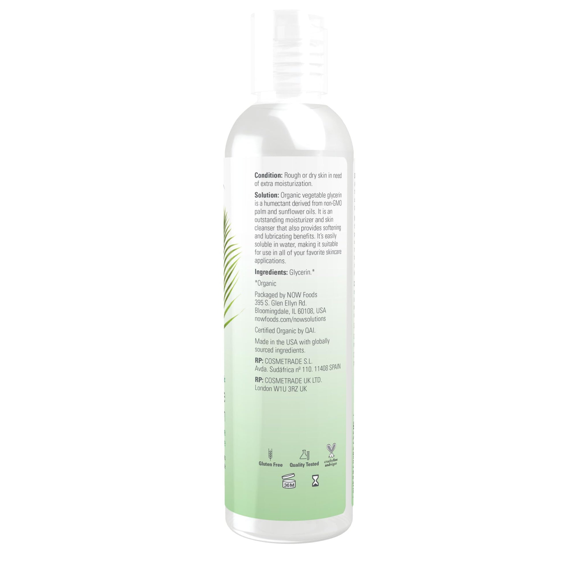 NOW Foods - Glicerina Vegetal Orgánica - 8 oz. fl.