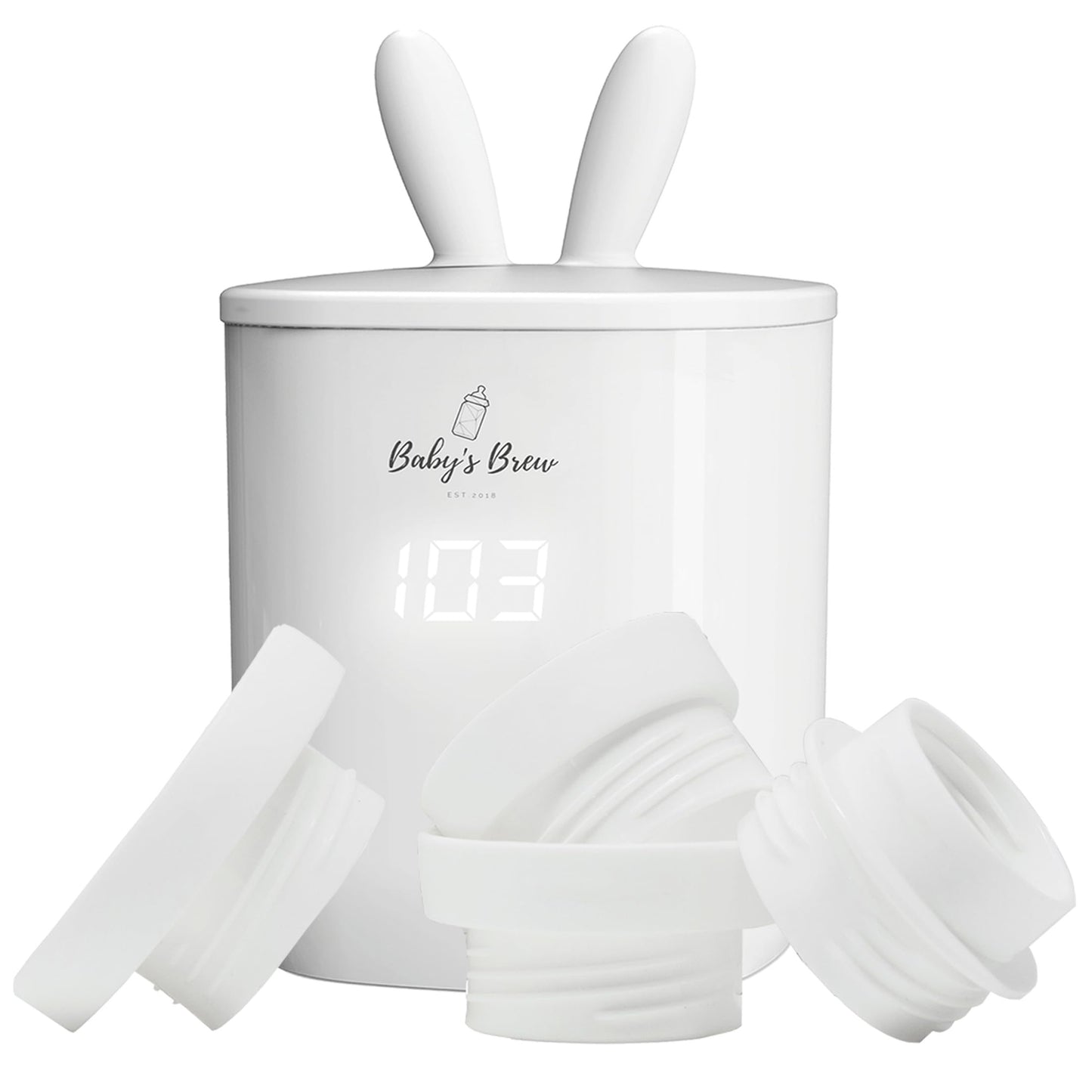 Baby's Brew - Calentador de biberones portátil con juego de adaptador, calentador de biberones inalámbrico para leche materna y fórmula, recargable, a prueba de fugas, calentador de leche apto para