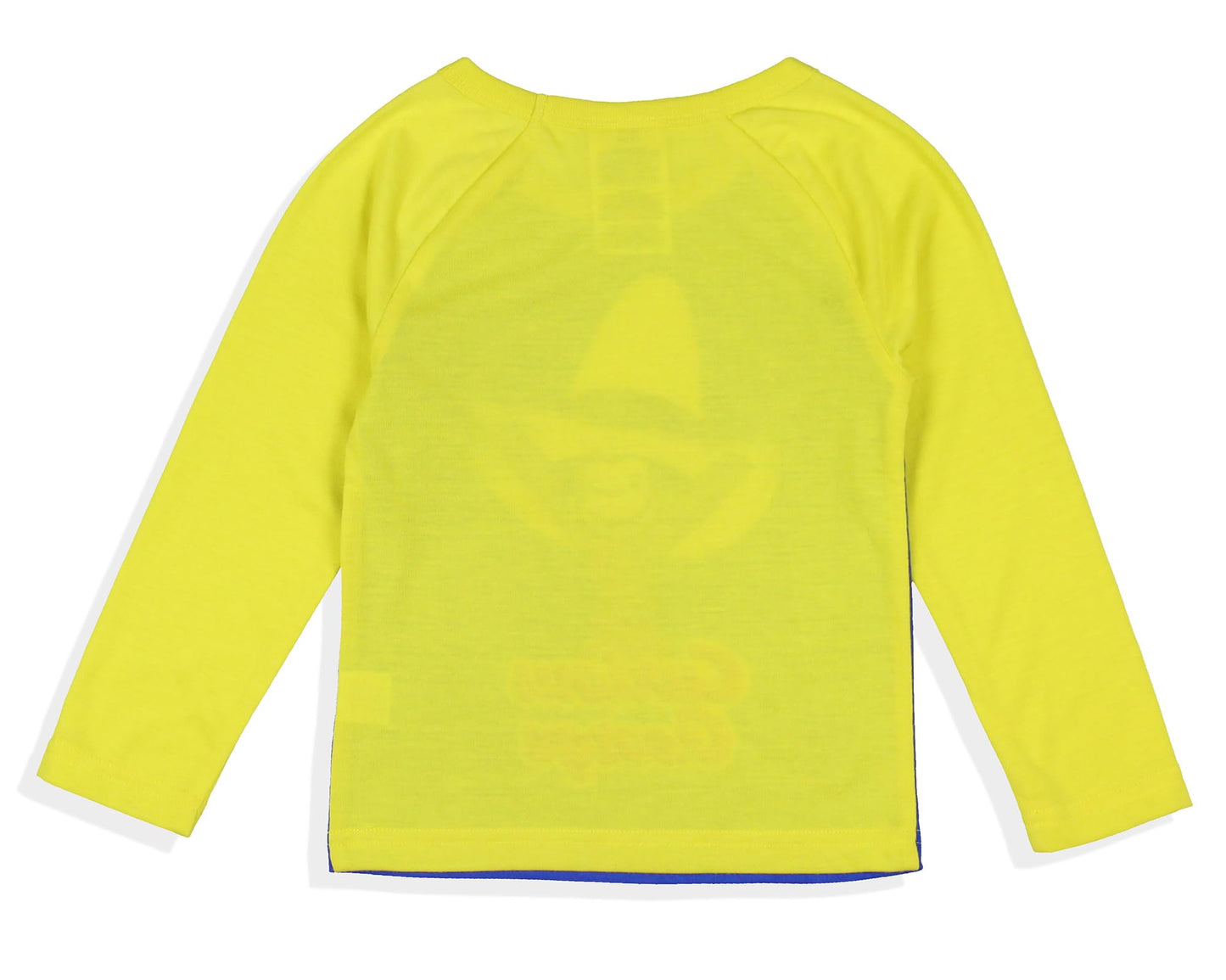INTIMO Conjunto de pijama de 2 piezas para niños pequeños con manga larga y pantalón largo estilo raglán de Curious George Big Yellow Hat para niños y niñas, talla 4T