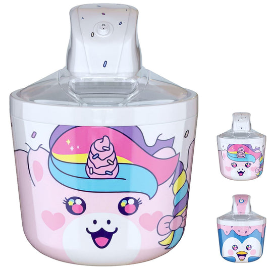 Máquina eléctrica de helado de unicornio de 1.2 cuartos para niños, la mejor máquina de helado de encimera para servicio suave casero, sorbete, gelatina, yogur congelado, postres divertidos y fáciles
