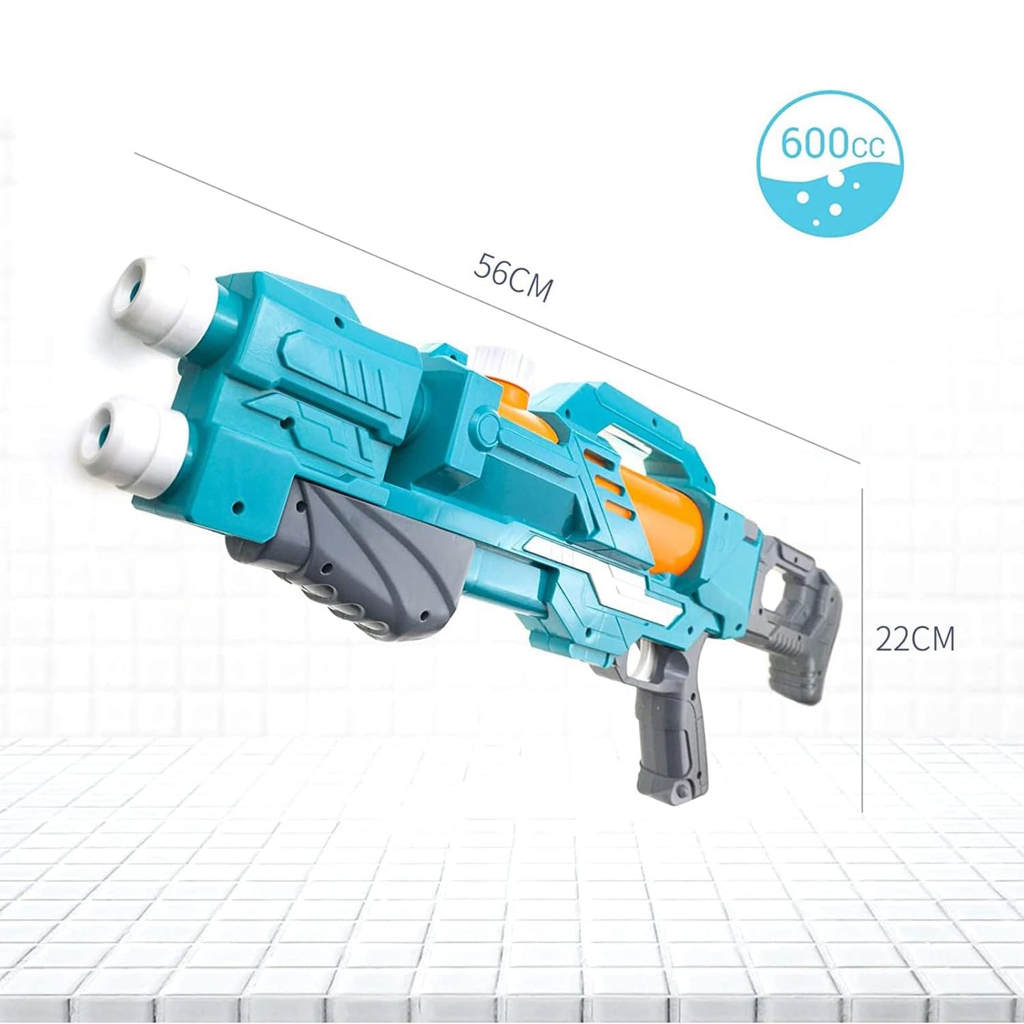 Pistola de Agua SANTSHINE Blanca Alta Capacidad Dos Boquillas para Niños y Adultos