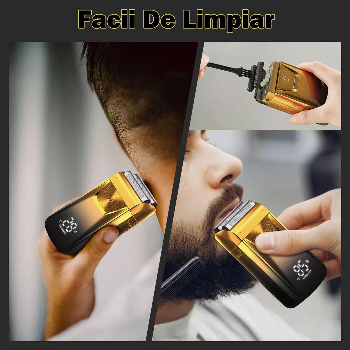 TGHQTR 2 en 1 Rasuradoras Electrica Hombre Con Recortadora De Precisión,Afeitadora Electrica Hombre LED Resistente al Agua IPX7,Tres Modos,Carga USB,Maquinillas de Afeitar para el Hogar de Los Hombres