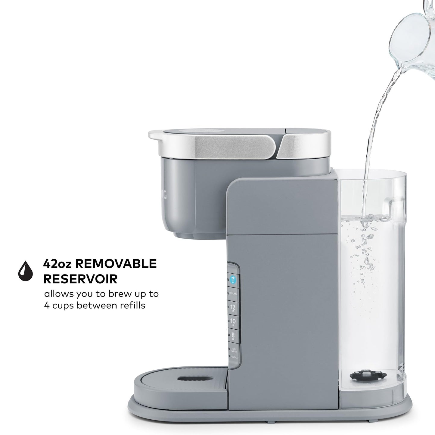 Keurig - Cafetera helada, cafetera helada K-Cup de una sola porción, con capacidad de café caliente y frío, prepara cualquier cápsula K-K-CP, gris