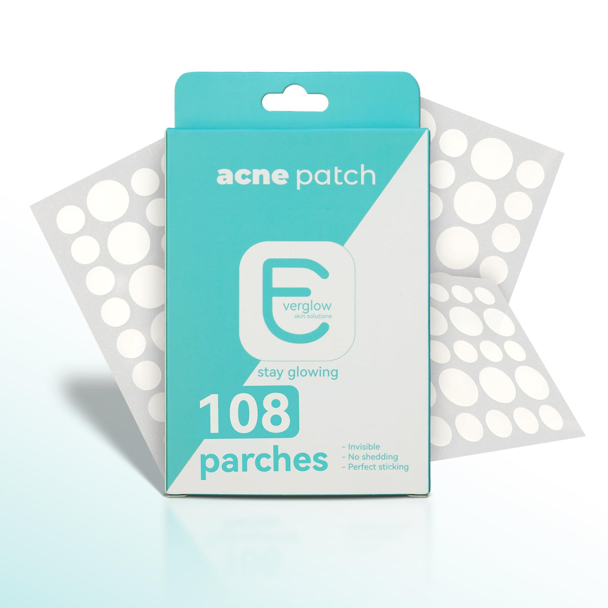 108 Parches para Acné con Hidrocoloide, Parches para Espinillas y Granitos, Invisibles y Ultra Delgados, Protección Día y Noche, 8mm y 10mm – Everglow Skin Solutions
