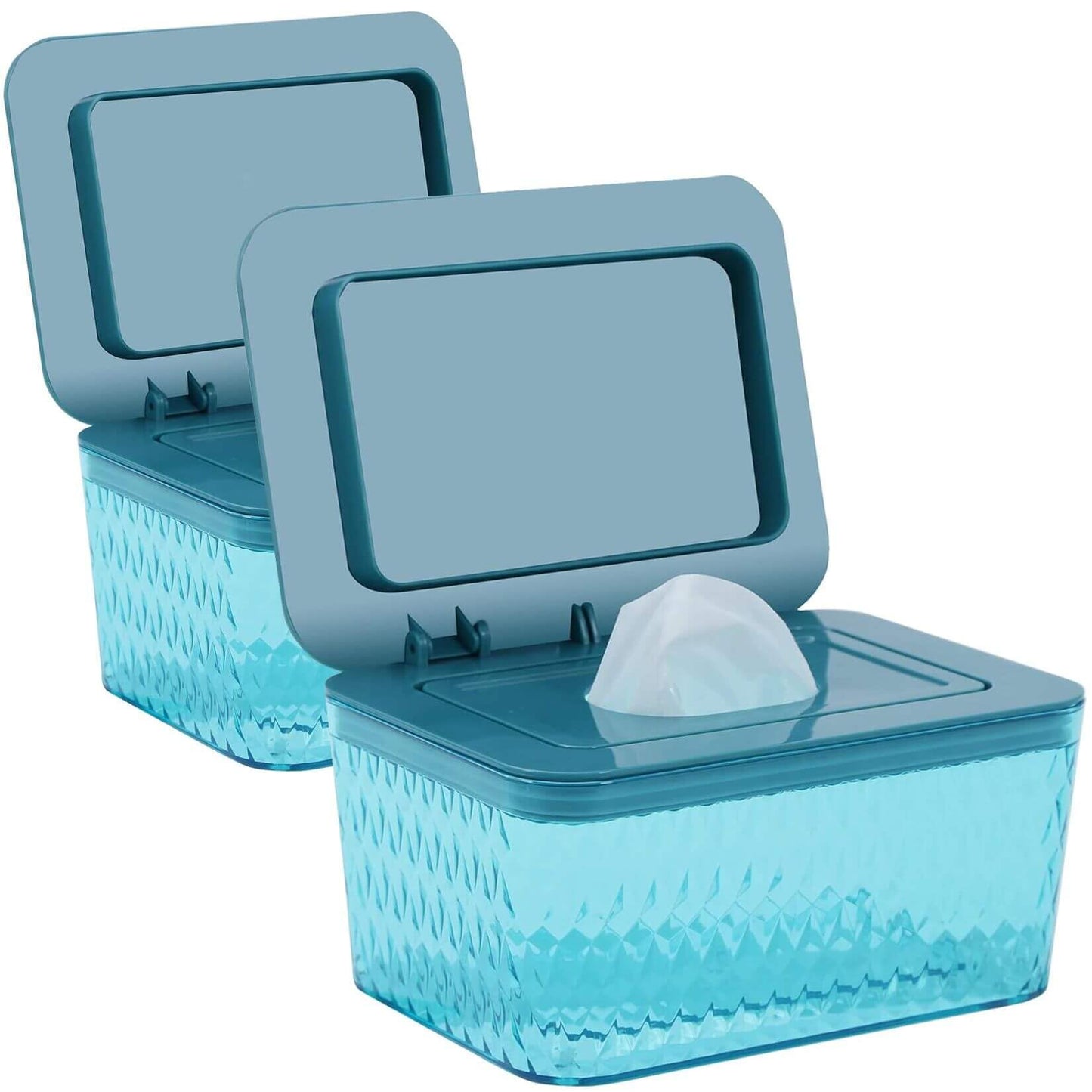 HSWT 2 Pack Dispensador de toallitas Sellado - Diseño de dispensador de toallitas Caja de almacenamiento para baño Mantiene las toallitas frescas, a prueba de polvo y antideslizante