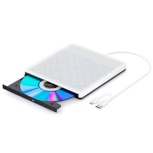 Dainty Unidad externa de CD/DVD para computadora portátil, grabadora de CD/DVD, USB 3.0, unidad de disco óptico para computadora portátil Mac, reproductor de DVD para computadora portátil compatible