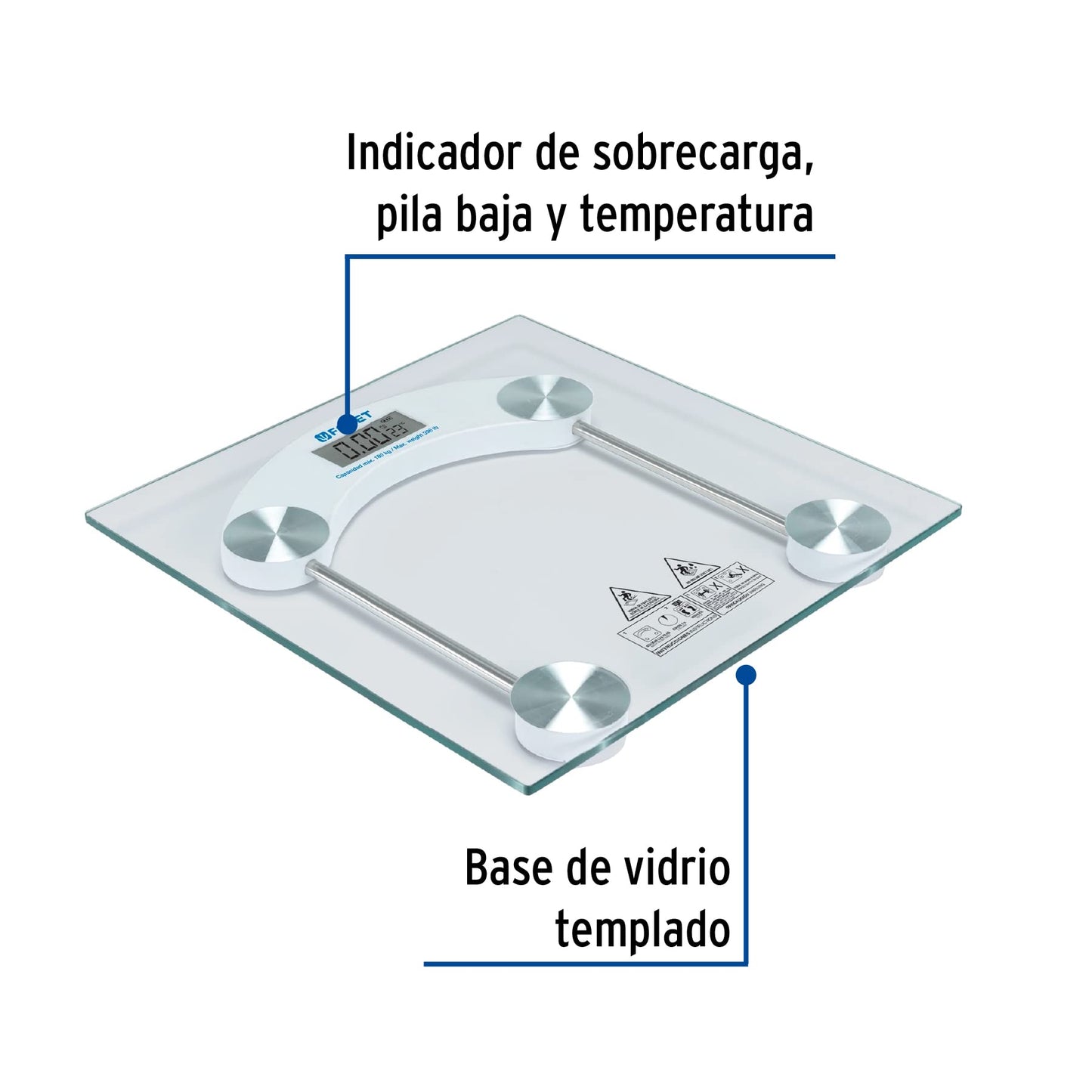 Foset Basic BASC-180T, Báscula digital 180kg para baño