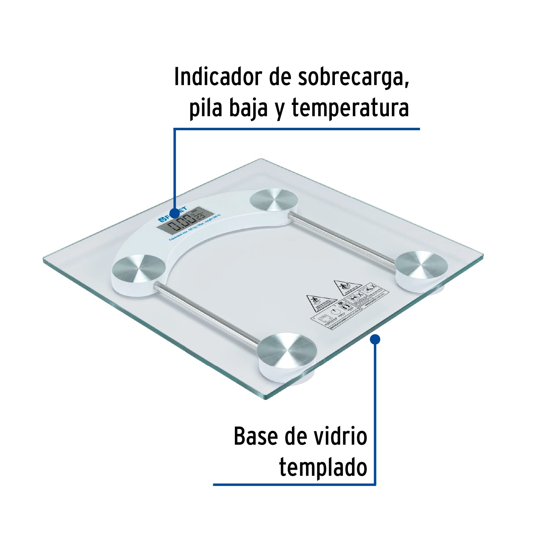 Foset Basic BASC-180T, Báscula digital 180kg para baño