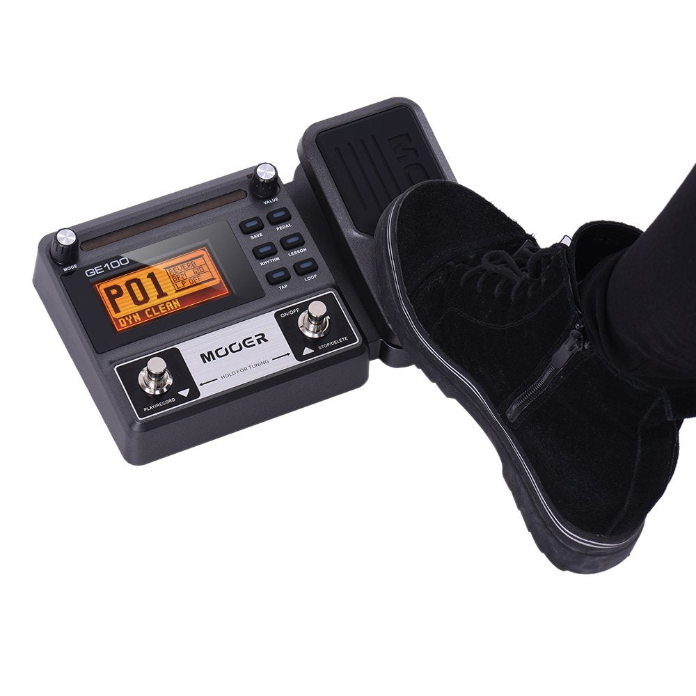 Hosioe GE100 multi-efectos de guitarra pedal de efectos del pador con la grabación en bucle (180 segundos) Sintonía Rhythm Tap Tempo Ajuste de escala y del acorde funciones de lección