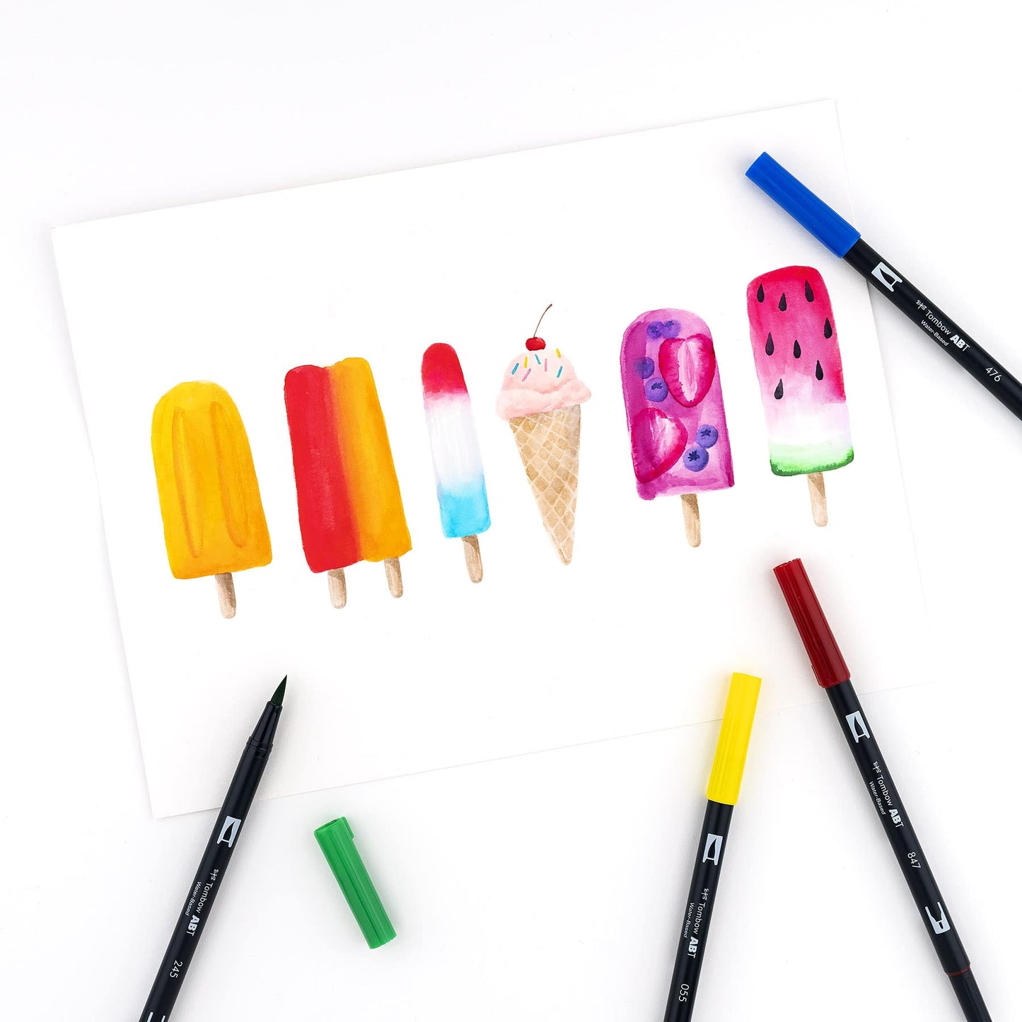 Rotuladores Artísticos Tombow Primarios Doble Pincel Paquete de 10