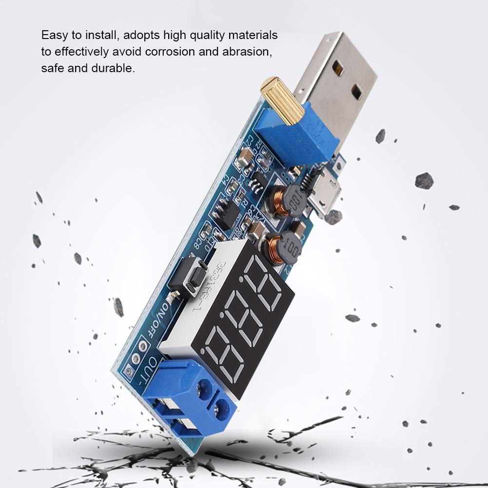 Hilitand Módulo regulador de Voltaje, USB Boost Step Up Fuente de alimentación Módulo regulador de Voltaje Módulo de Placa estabilizadora de Voltaje, Entrada 3.5V-12V/Salida 1.2V-24V