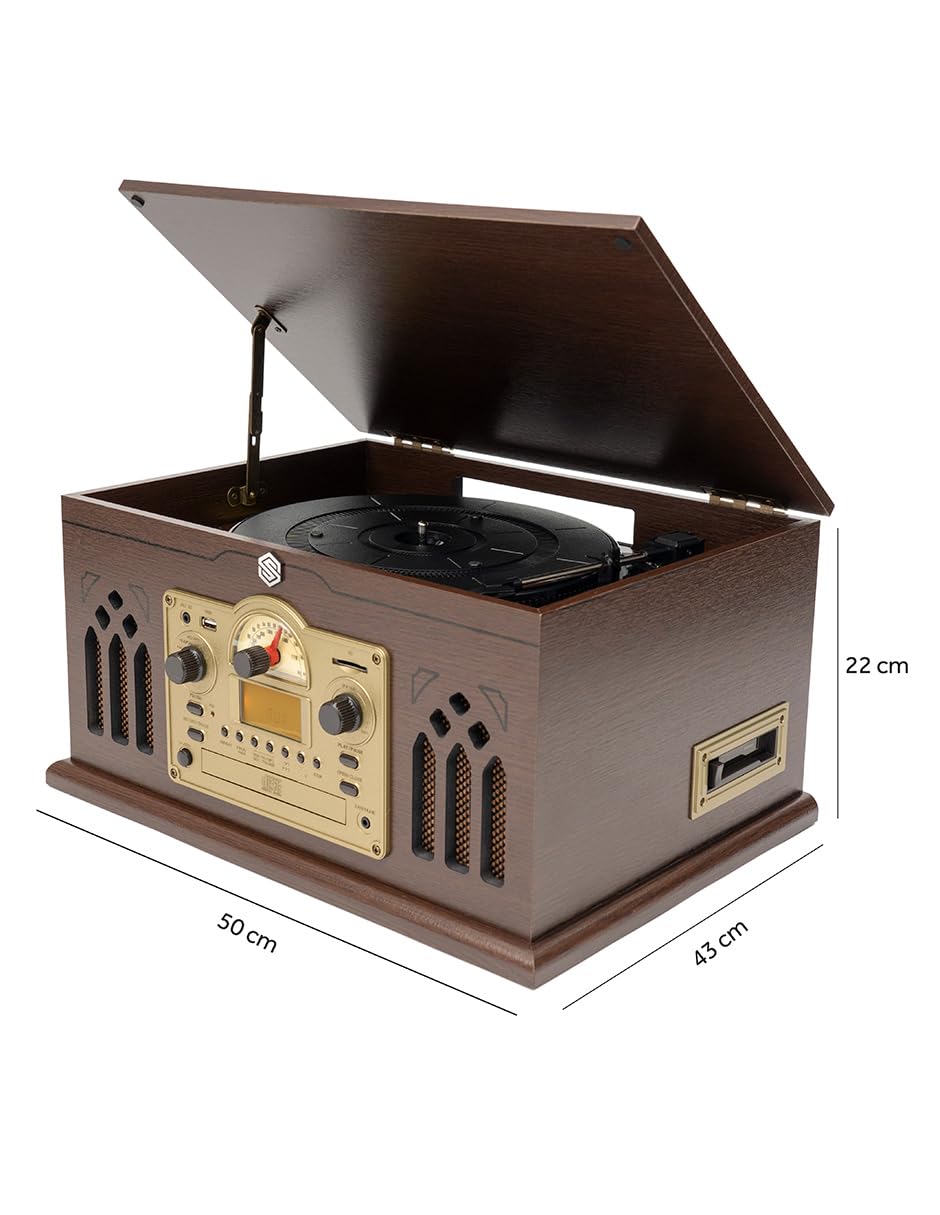 Select Sound Tocadiscos Retro de Madera con CD