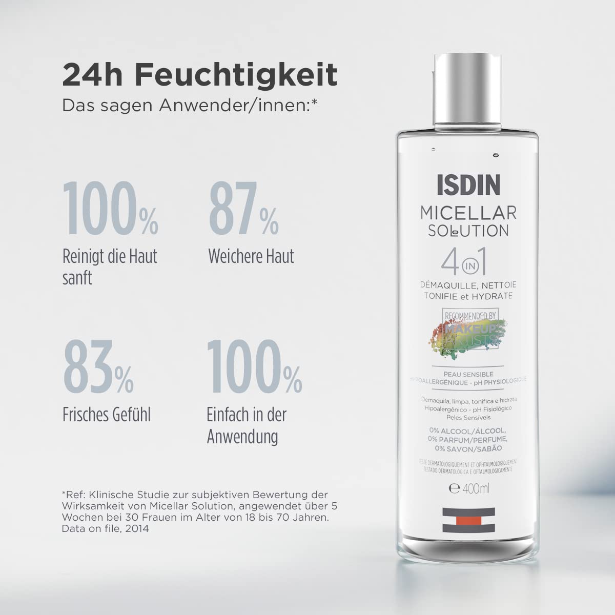 ISDIN SI-NAILS Fortalecedor con ácido hialurónico para uñas débiles y dañadas, hidrata también las cutículas, Acabado Invisible, 2.5 ml + Micellar Solution 4 en 1 Agua Micelar,400ml