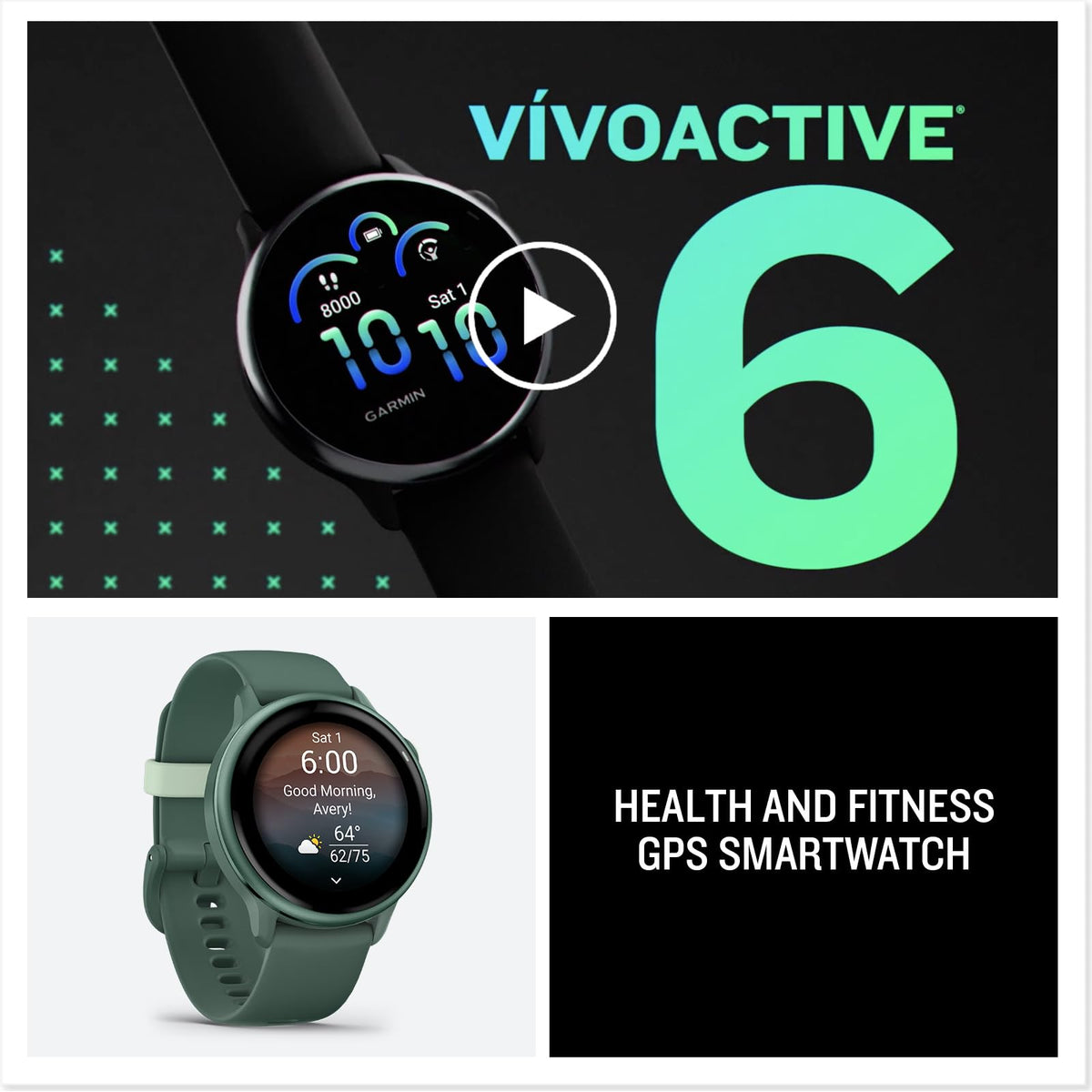 Reloj Inteligente Garmin vívoactive 6 Negro con Pantalla AMOLED y Larga Duración de Batería