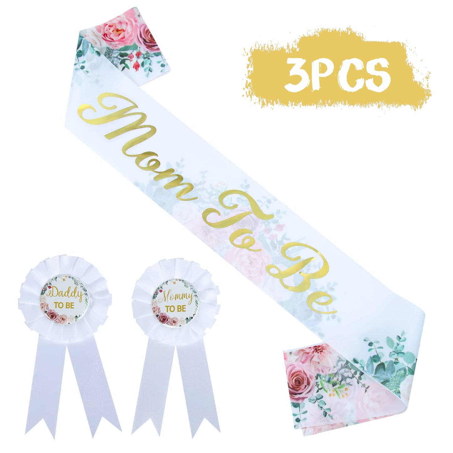 HAPPYLAND - Decoración para baby shower, diseño floral y hojalata