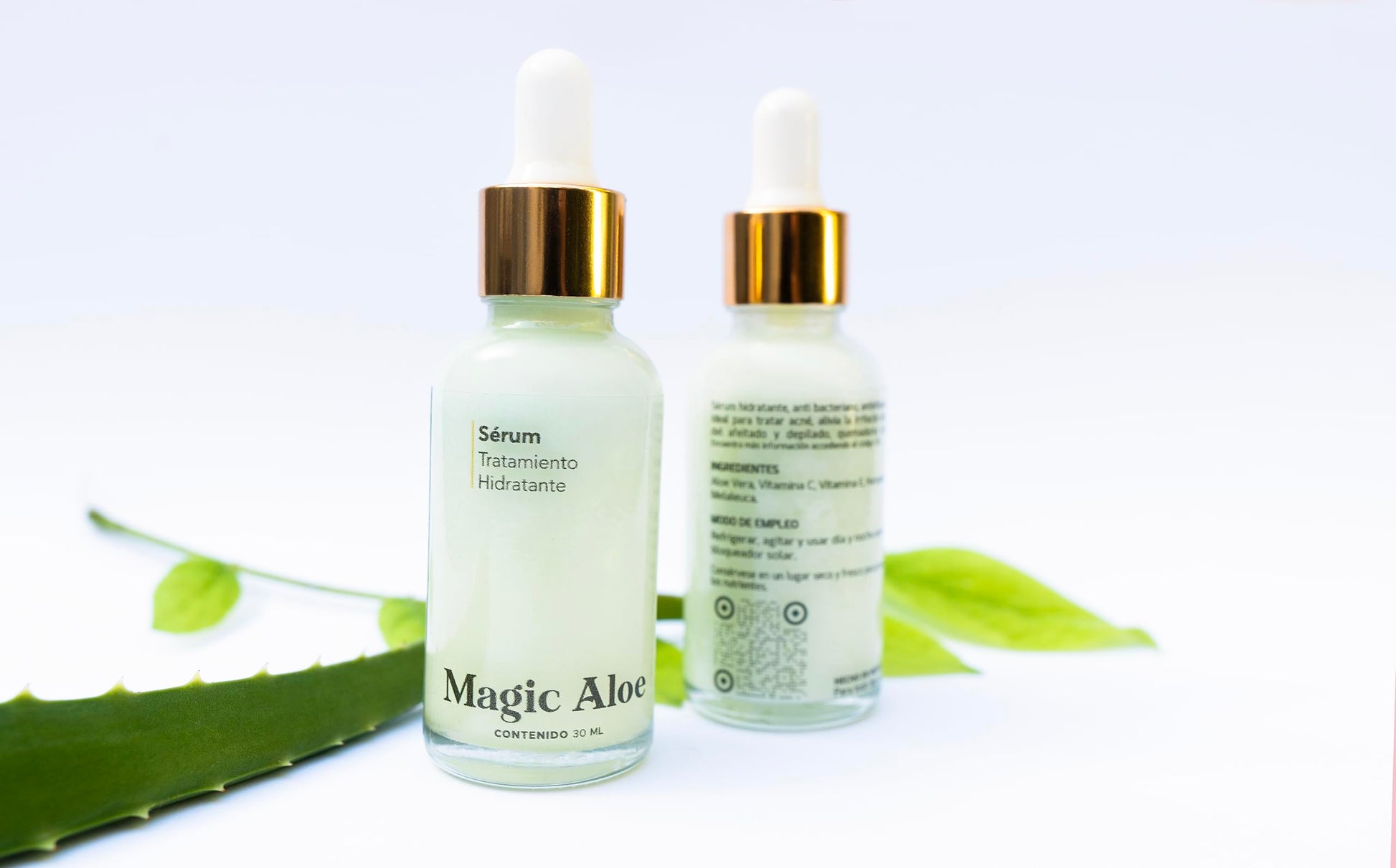 Magic Aloe - Serum Natural 30 ml con Aloe, Vitaminas C y E para Manchas y Arrugas.