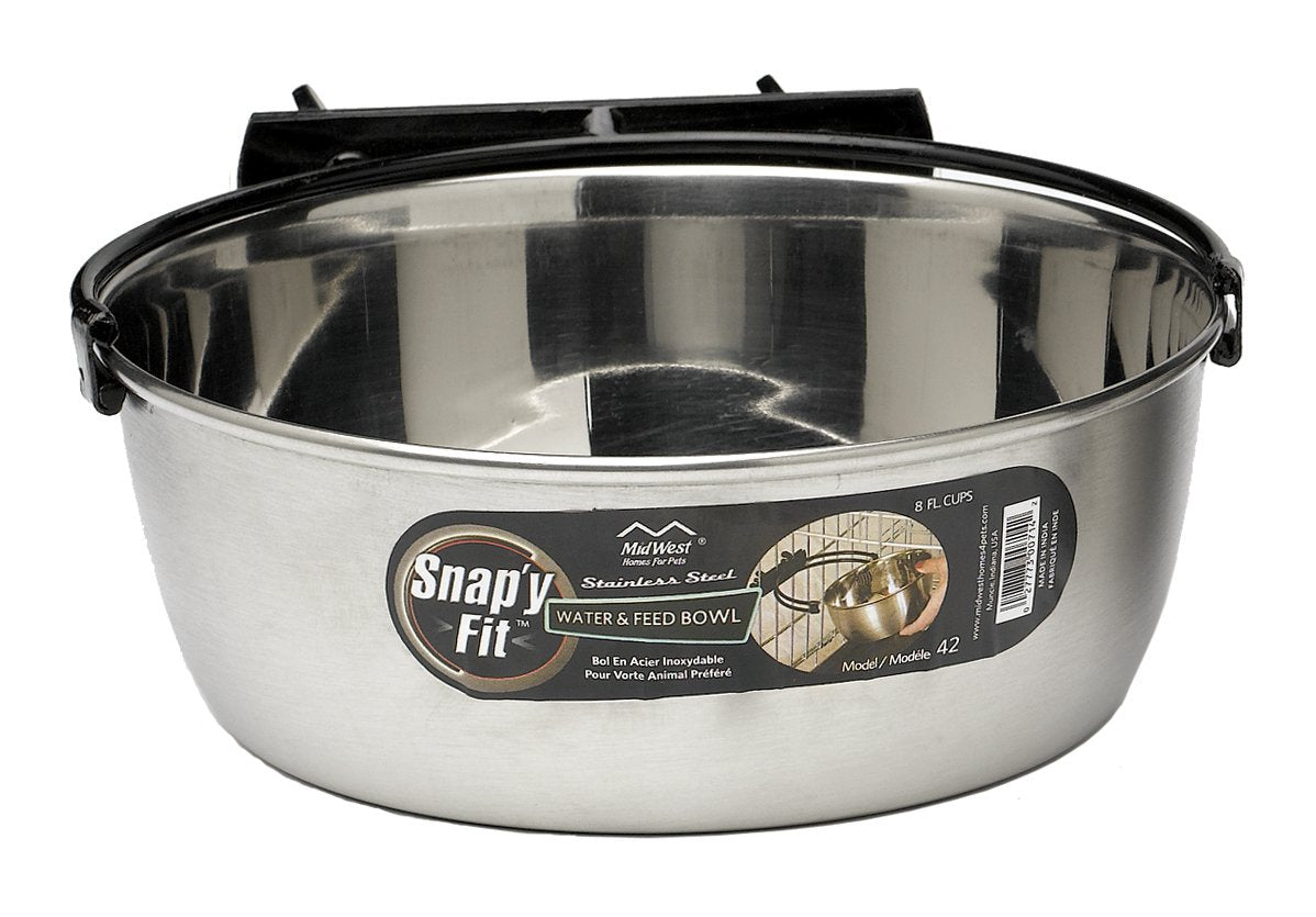 Cuenco de Acero Inoxidable MidWest Homes for Pets Plateado para Comida de Perros y Gatos