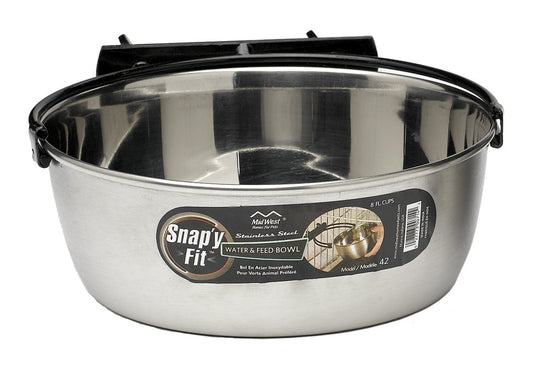Cuenco de Acero Inoxidable MidWest Homes for Pets Plateado para Comida de Perros y Gatos