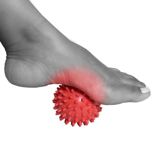 Hirola Pelota de Masaje con Picos para Tejido Profundo, Rehabilitación, Mejora de la Circulación, Kneading, Rojo