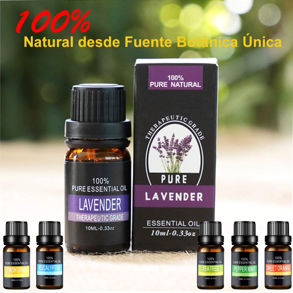E T EASYTAO | Difusor de Aceite Esencial, con 6 Botellas de Aceites,Hacer Velas Aromaticas Y Jabón, Vapor Silencioso Ajustable, Humidificador Ultrasónico 500ml de 7 Colores para Relajar (con Esencias)