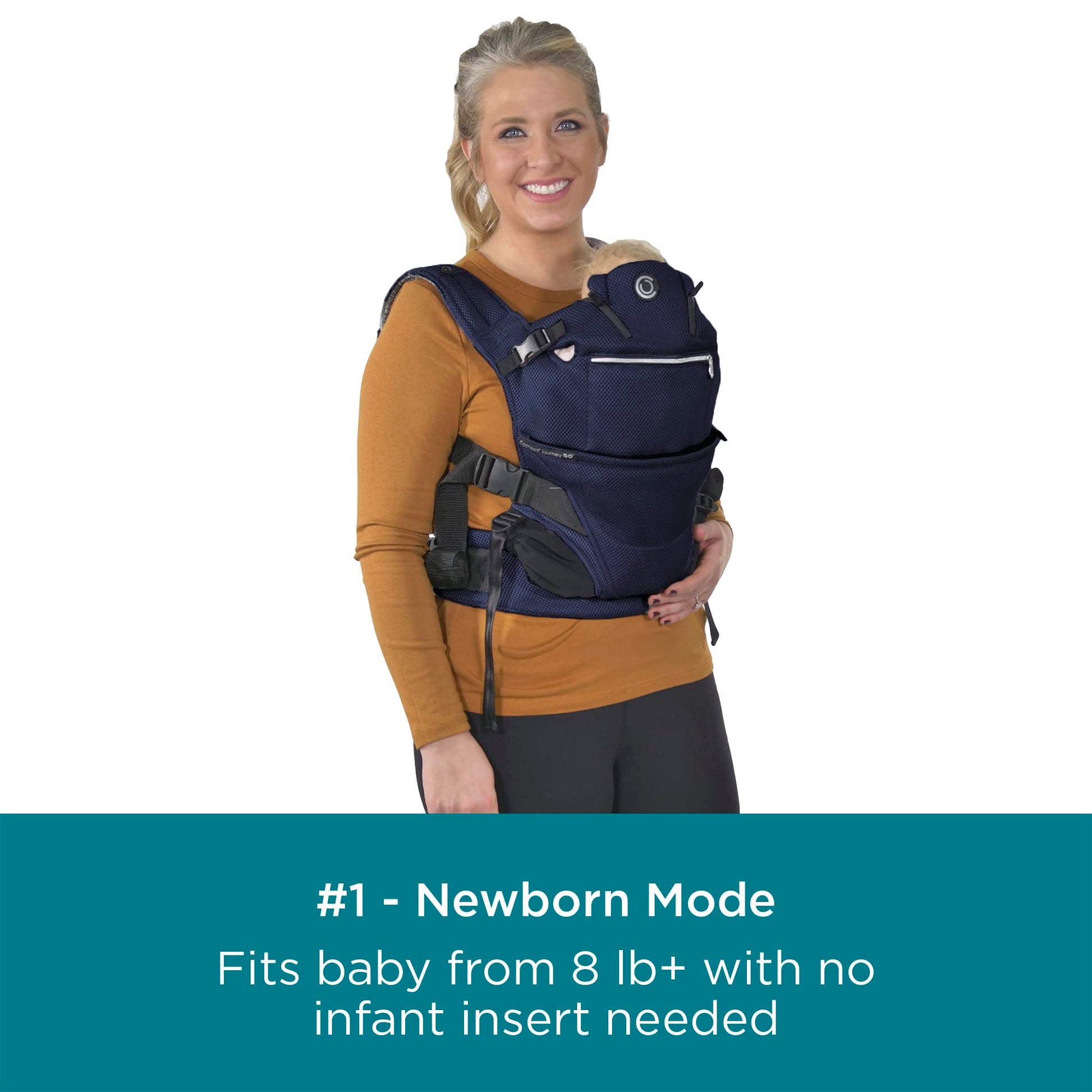 Contours - Portabebés para recién nacidos a niños pequeños | Journey GO 5 posiciones convertible fácil de usar con bolsillos para hombres y mujeres, cara hacia dentro, cara hacia fuera, parte