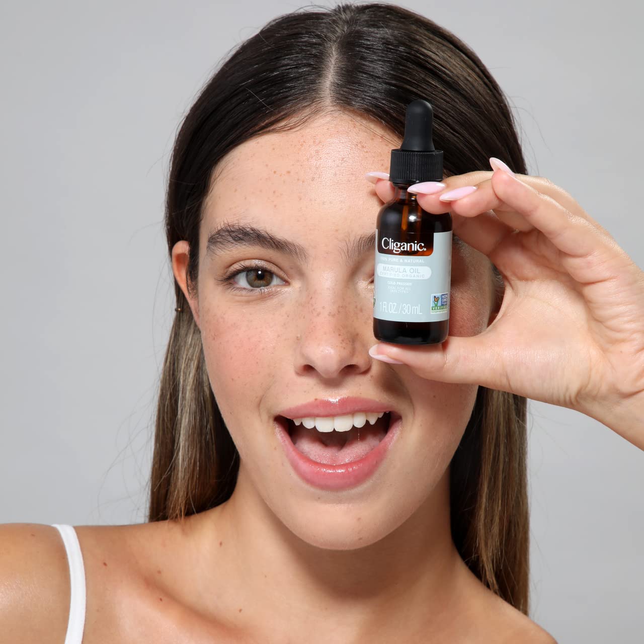 Cliganic Aceite de marula orgánico, 100% puro, para cara y cabello, prensado en frío natural, sin refinar