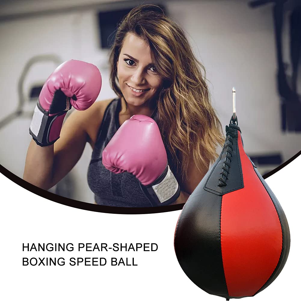 Saco De Boxeo Speedball Portátil De Cuero Sintético Negro para Gimnasio En Casa