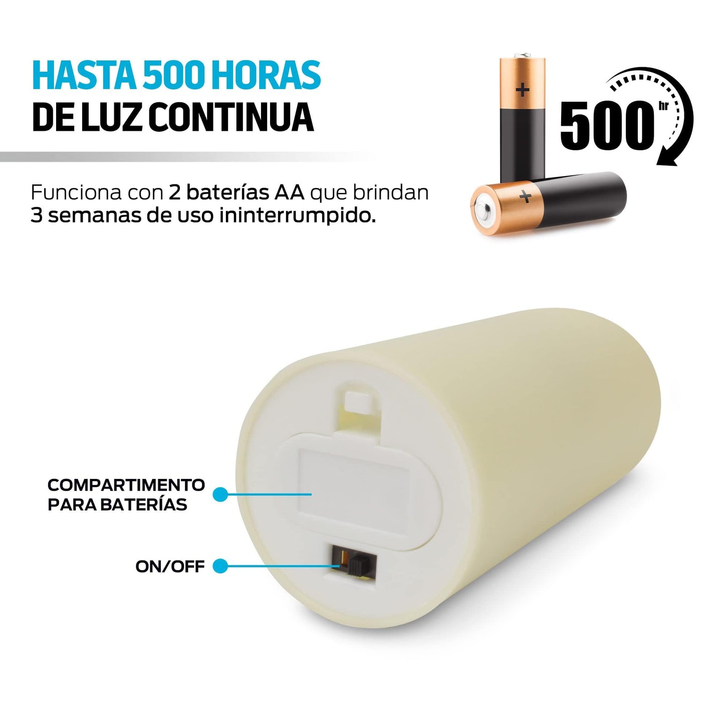 Velas LED Grandes Redlemon Amarillas con Flama Realista y Baterías AA Incluidas 100% Seguras Ecológicas