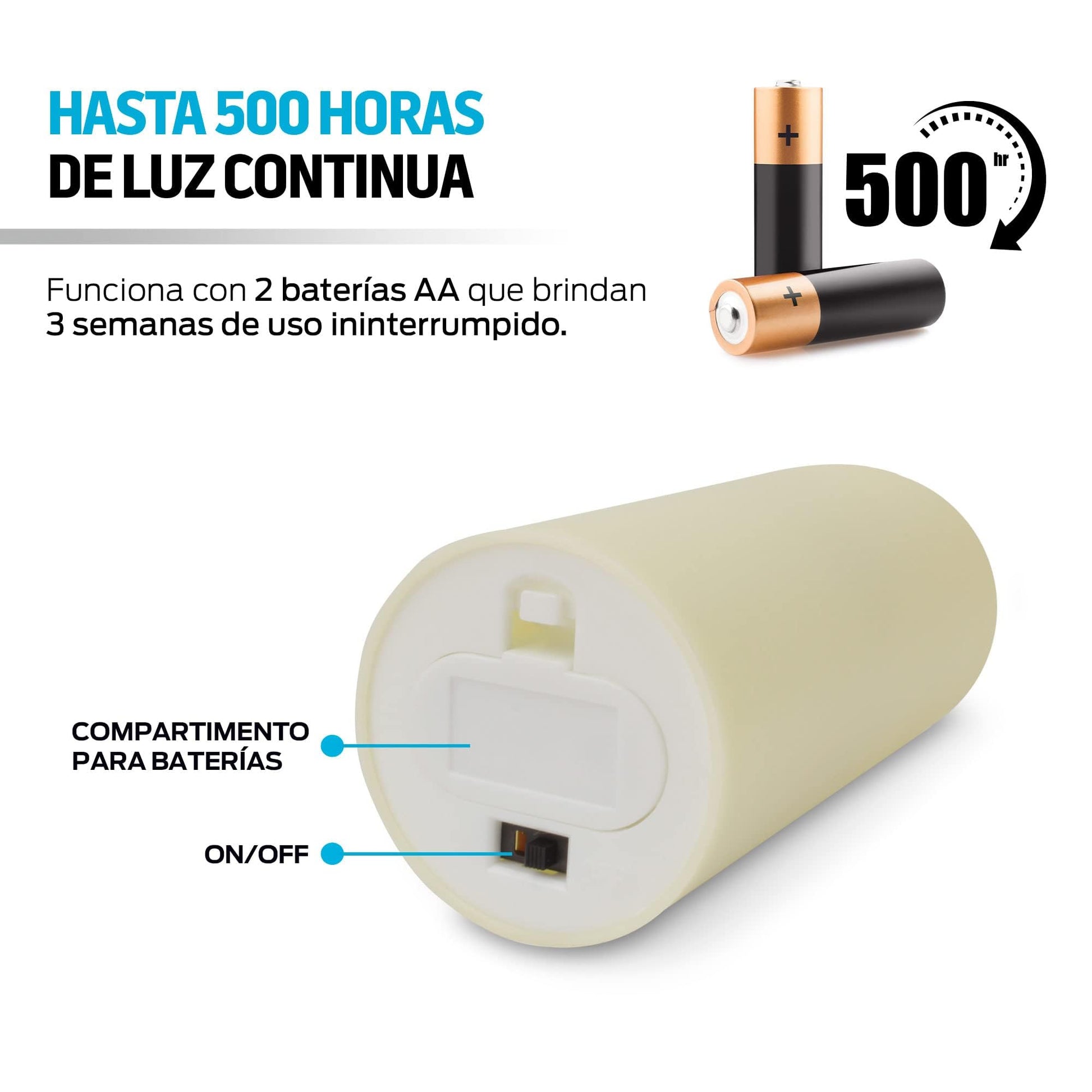 Velas LED Grandes Redlemon Amarillas con Flama Realista y Baterías AA Incluidas 100% Seguras Ecológicas