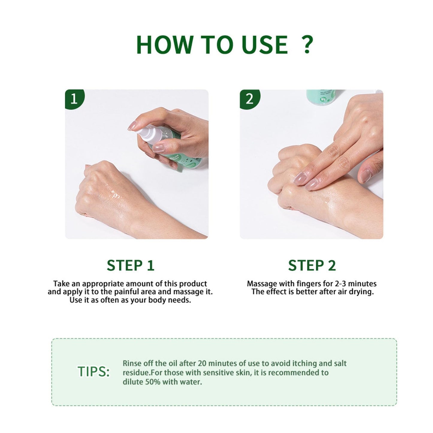 Saluaqui Spray de Aceite de Magnesio de 100 Ml Aceite en Aerosol de Magnesio Puro para Aliviar los Músculos Cansados, Niebla de Magnesio de Rápida Absorción, Spray de Relajación
