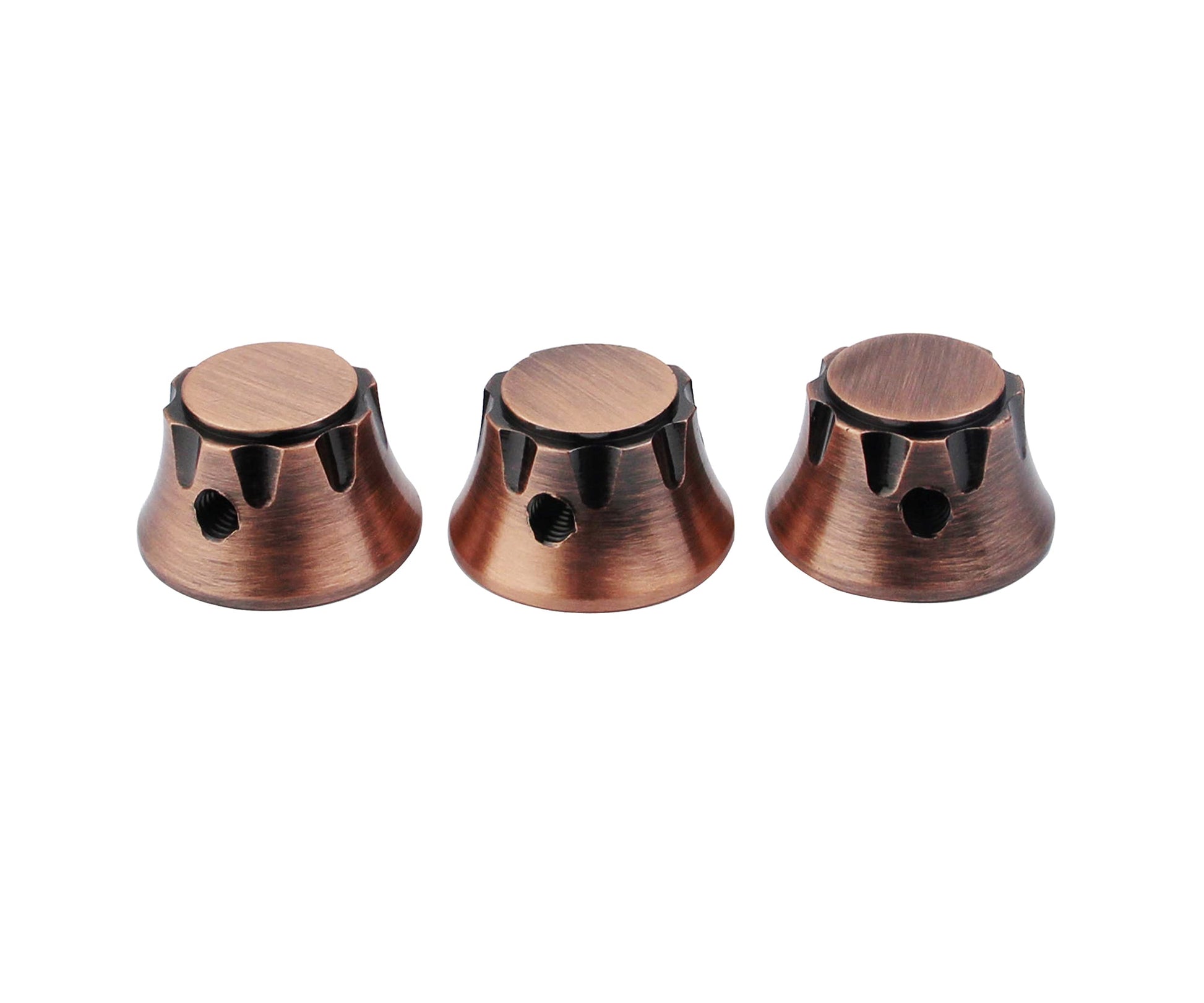 Guyker - Perillas de control de potenciómetro para guitarra de 6 mm de diámetro Ollas de eje – Latón Bell Cap Speed Tone Volume Knob piezas de repuesto para guitarra eléctrica o bajo de precisión –